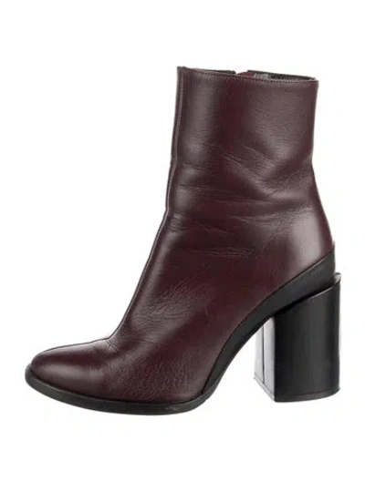 Pre-owned Dear Frances Leather Boots In Burgundy