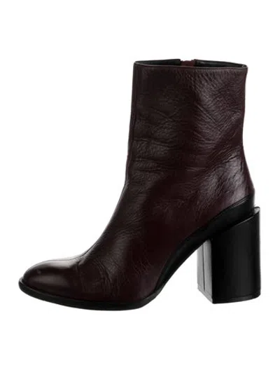 Pre-owned Dear Frances Leather Boots In Burgundy