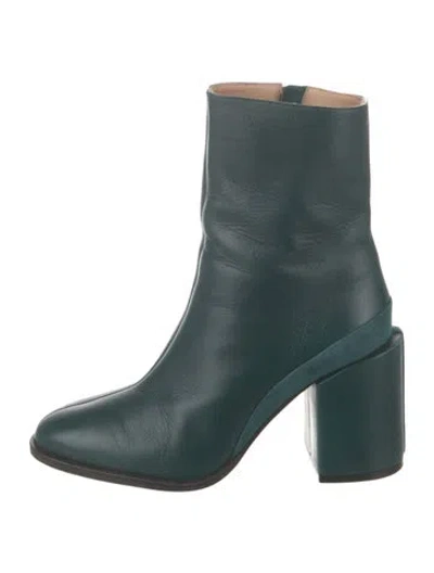 Pre-owned Dear Frances Leather Boots In Green