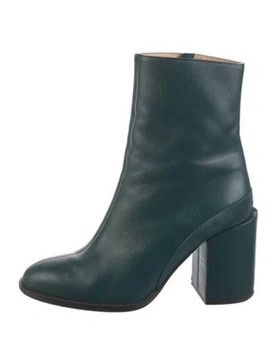 Pre-owned Dear Frances Leather Boots In Green