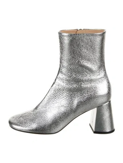 Pre-owned Dear Frances Leather Boots In Metallic/silver