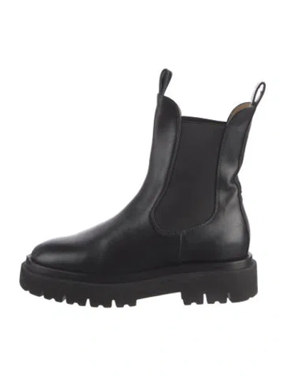 Pre-owned Dear Frances Leather Chelsea Boots In Black