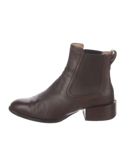 Pre-owned Dear Frances Leather Chelsea Boots In Brown