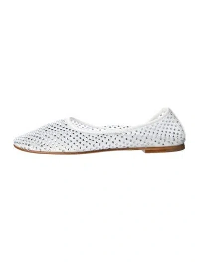 Pre-owned Dear Frances Leather Flats In Silver