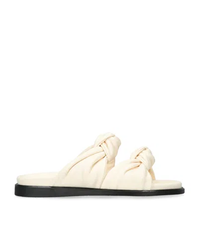 DEAR FRANCES LEATHER KNOT-STRAP TYE SLIDES