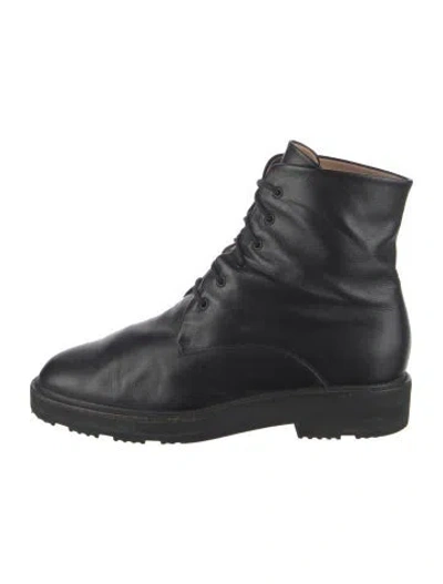 Pre-owned Dear Frances Leather Lace-up Boots In Black