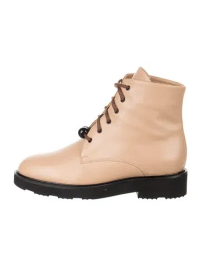 Pre-owned Dear Frances Leather Lace-up Boots In Black/neutrals