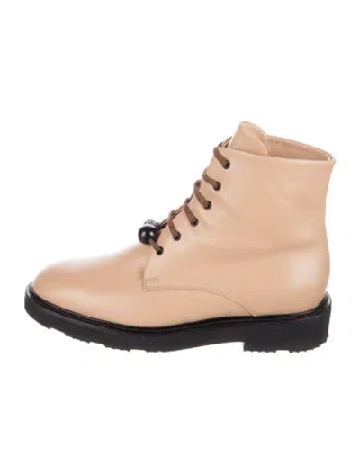 Pre-owned Dear Frances Leather Lace-up Boots In Black/neutrals