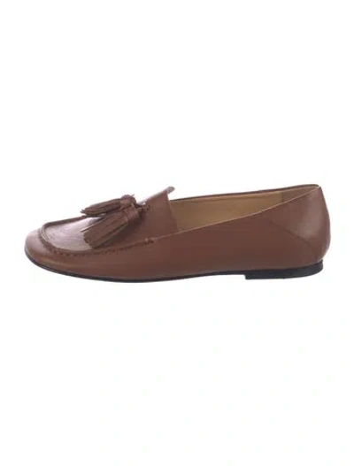 Pre-owned Dear Frances Leather Loafers In Brown