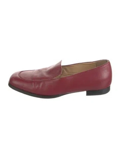 Pre-owned Dear Frances Leather Loafers In Red