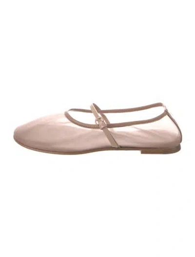 Pre-owned Dear Frances Leather Mary Jane Flats In Pink