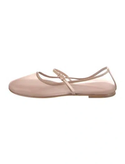 Pre-owned Dear Frances Leather Mary Jane Flats In Pink