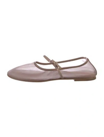 Pre-owned Dear Frances Leather Mary Jane Flats In Pink