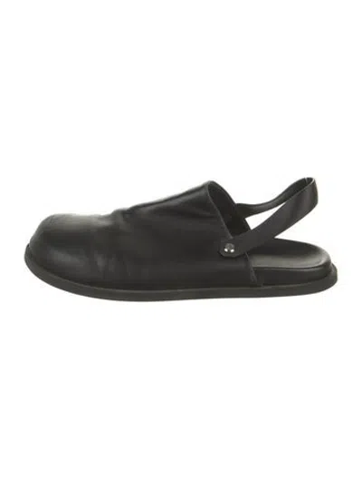 Pre-owned Dear Frances Leather Mules In Black