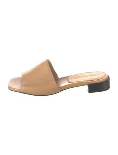 Pre-owned Dear Frances Leather Mules In Brown