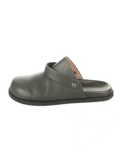 Pre-owned Dear Frances Leather Mules In Green