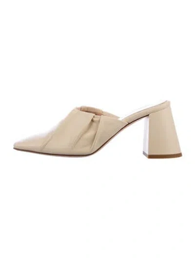 Pre-owned Dear Frances Leather Mules In Neutrals