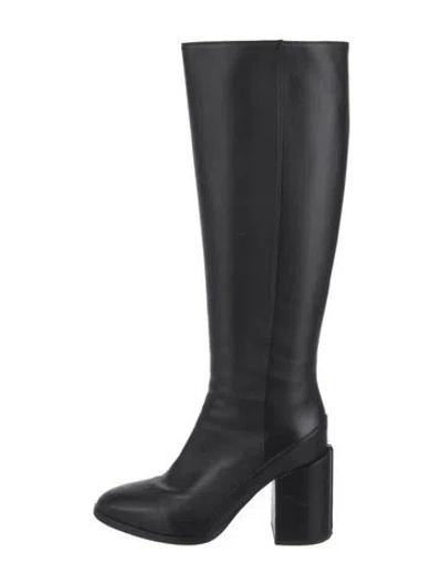Pre-owned Dear Frances Leather Riding Boots In Black