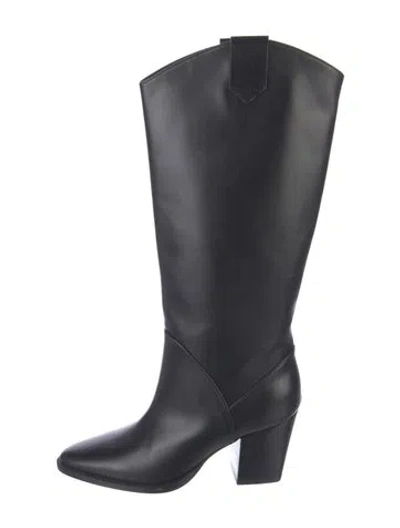 Pre-owned Dear Frances Leather Riding Boots In Black