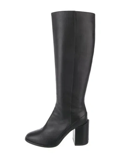 Pre-owned Dear Frances Leather Riding Boots In Black
