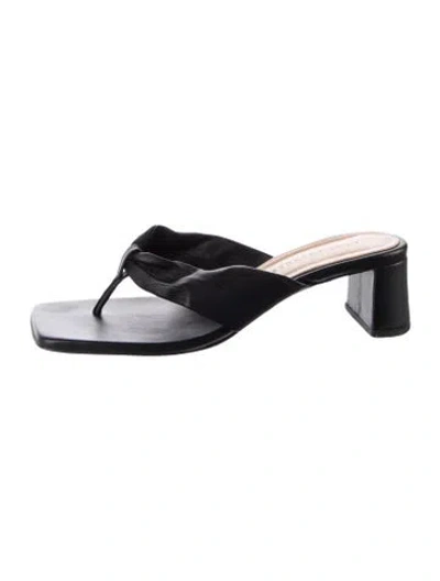 Pre-owned Dear Frances Leather Sandals In Black