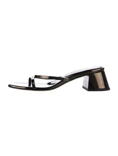 Pre-owned Dear Frances Leather Sandals In Black