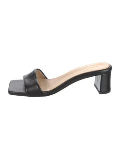 Pre-owned Dear Frances Leather Slides In Black