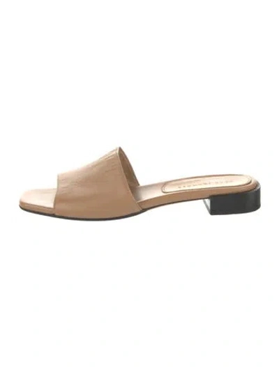 Pre-owned Dear Frances Leather Slides In Brown