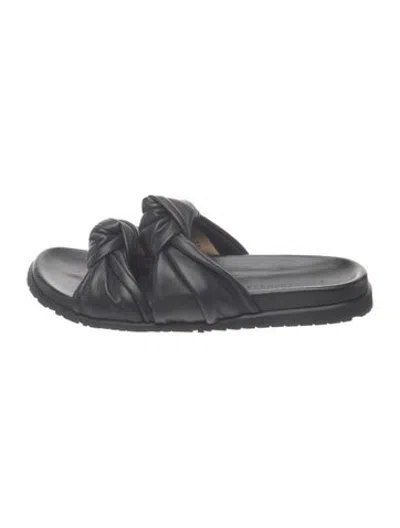 Pre-owned Dear Frances Leather Slides In Multicolor