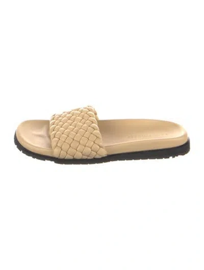 Pre-owned Dear Frances Leather Slides In Neutrals