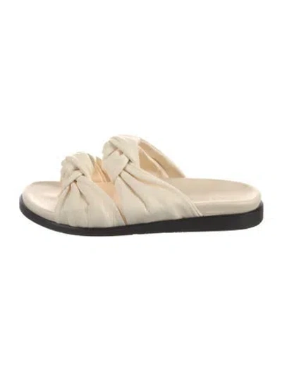 Pre-owned Dear Frances Leather Slides In Neutrals