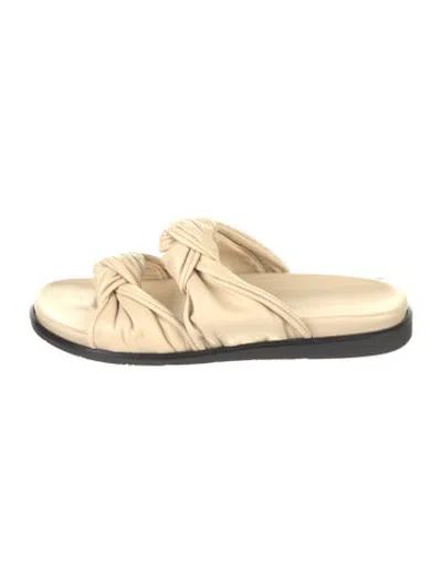 Pre-owned Dear Frances Leather Slides In Neutrals