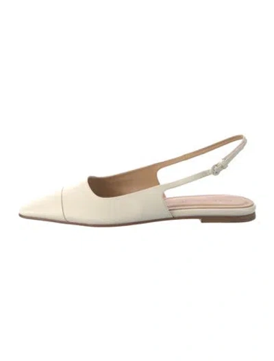 Pre-owned Dear Frances Leather Slingback Flats In Neutral