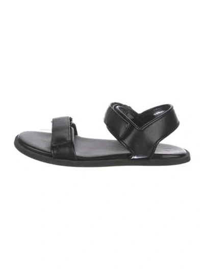 Pre-owned Dear Frances Leather Slingback Sandals In Black