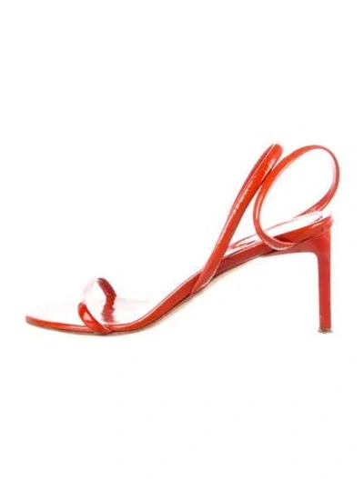Pre-owned Dear Frances Leather Slingback Sandals In Orange