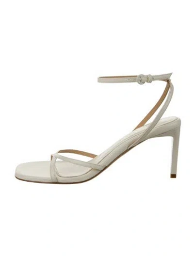Pre-owned Dear Frances Leather Slingback Sandals In White