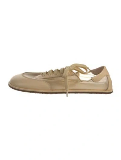 Pre-owned Dear Frances Leather Sneakers In Neutrals