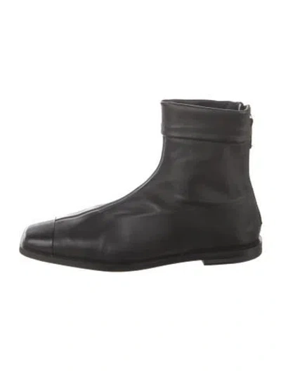 Pre-owned Dear Frances Leather Sock Boots In Black
