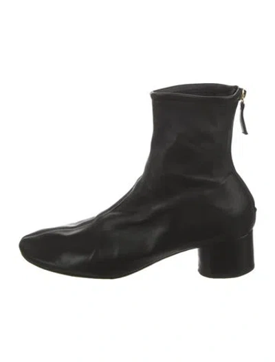 Pre-owned Dear Frances Leather Sock Boots In Black