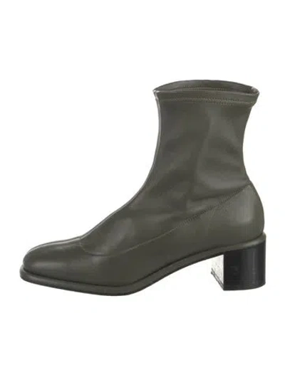 Pre-owned Dear Frances Leather Sock Boots In Green