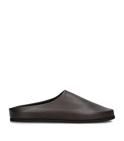 Dear Frances Leather Vico Clogs In Brown