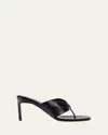 Dear Frances Leather Wrap Sandals In Black