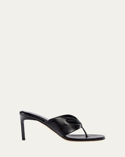 Dear Frances Leather Wrap Sandals In Black