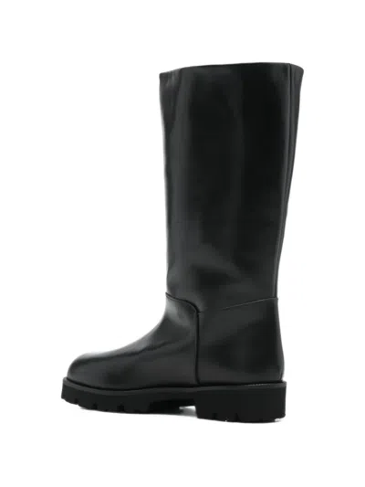 Dear Frances Loch Leather Boots In Black
