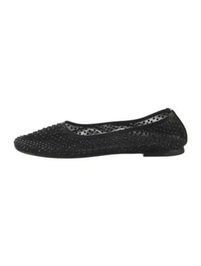 Pre-owned Dear Frances Mesh Ballet Flats In Black