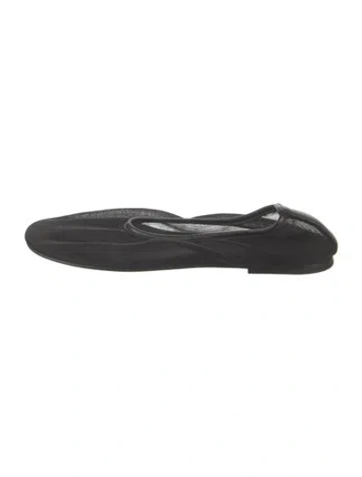 Pre-owned Dear Frances Mesh Ballet Flats In Black