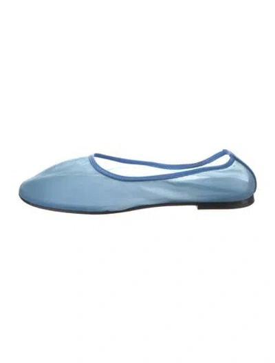 Pre-owned Dear Frances Mesh Ballet Flats In Blue