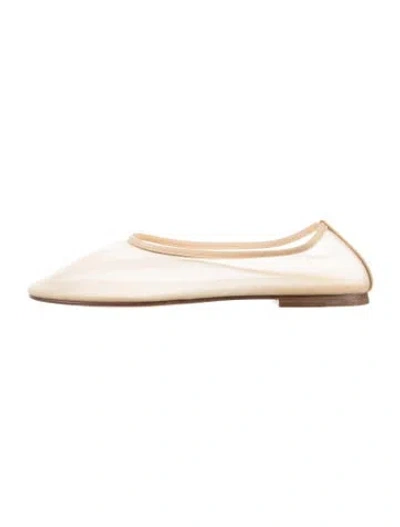 Pre-owned Dear Frances Mesh Ballet Flats In Gold