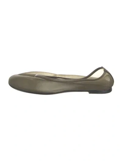 Pre-owned Dear Frances Mesh Ballet Flats In Green