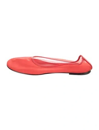 Pre-owned Dear Frances Mesh Ballet Flats In Red